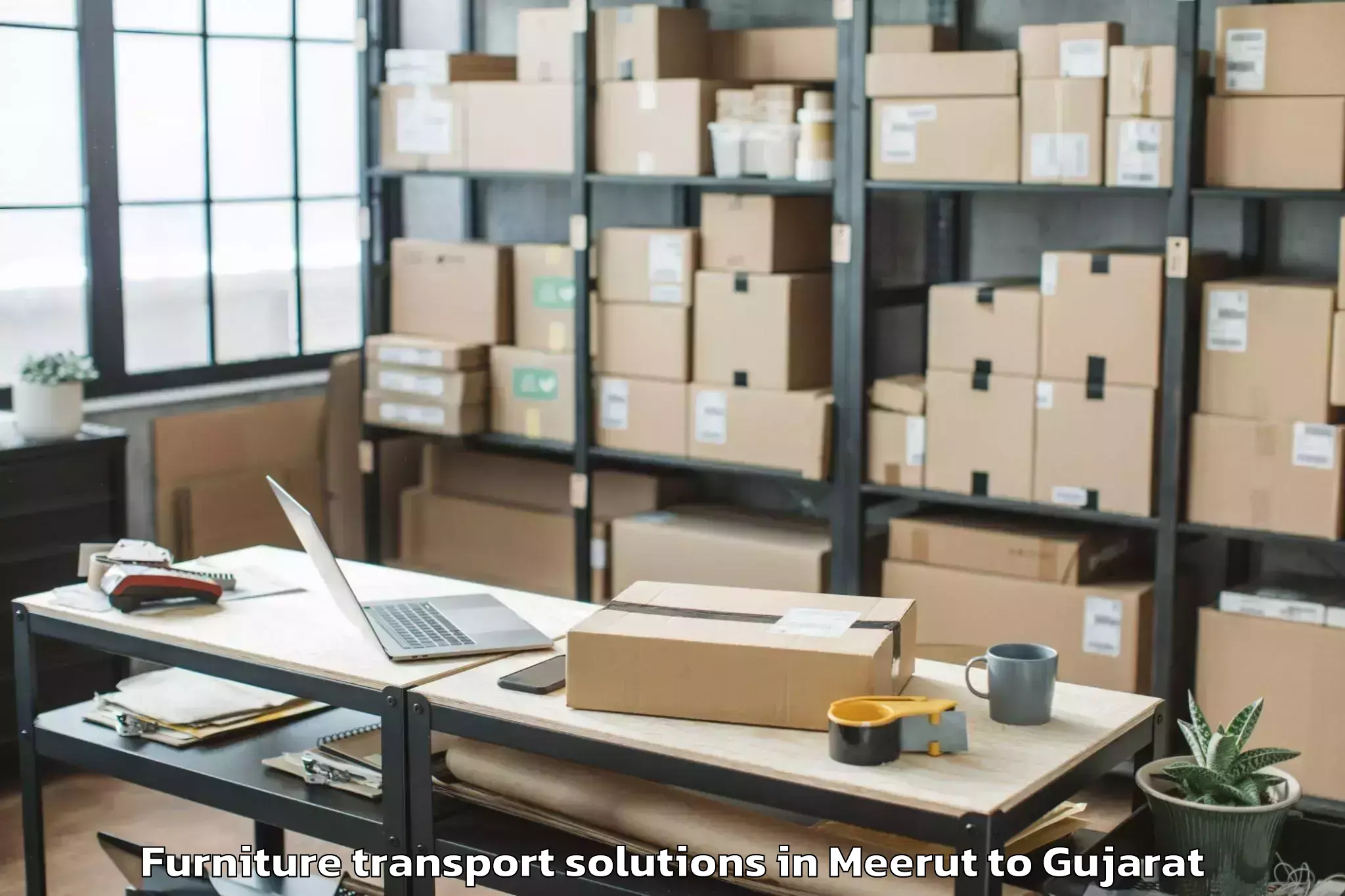 Quality Meerut to Kandla Port Furniture Transport Solutions